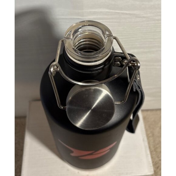 64 oz Growler Stainless Steel W/ 4 Barrell Mugs Black Exterior Insulated Debco - Picture 14 of 16